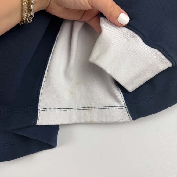 J.Crew Women’s L Navy Colorblock Cotton Sweatshirt – Long Sleeve Pullover - Picture 7 of 9